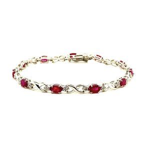 3.75 Carat Natural Diamond & Ruby Bracelet